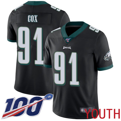 Youth Philadelphia Eagles #91 Fletcher Cox Black Alternate Vapor Untouchable NFL Jersey Limited Player